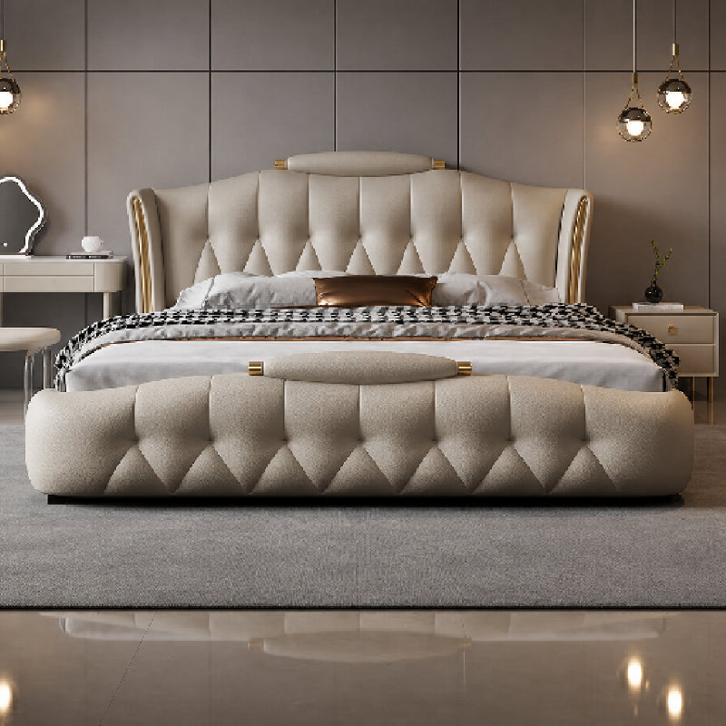 Hydraulic storage bed and cot soft fabric wingback platform structure