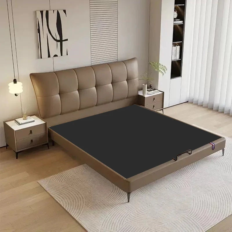Full-frame side profile with clean lines, bed for king size + bed frame