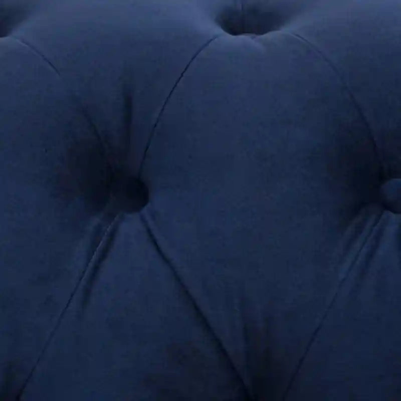 Matching cushions on plush seating, design sofa set, living room couch, navy blue velvet