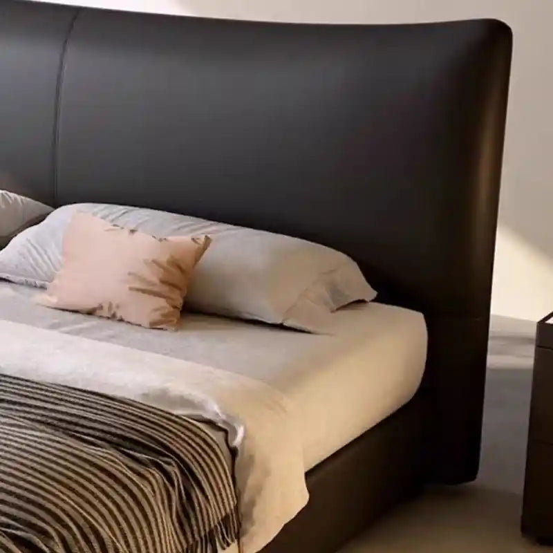 Close-up of stitched headboard panel – modern bed design, master bedroom bed design – upholstered