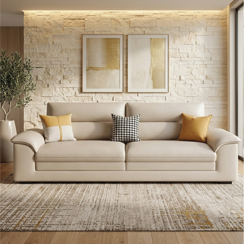 Arrangement or a corner sofa for larger layouts