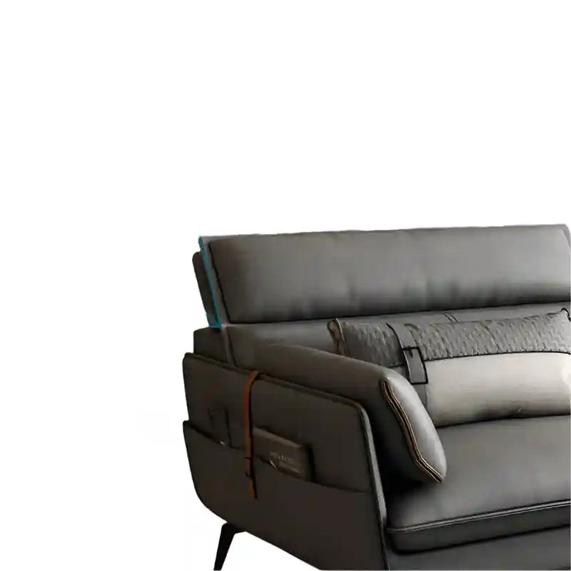 This contemporary leather couch from Furnezo redefines functional elegance.