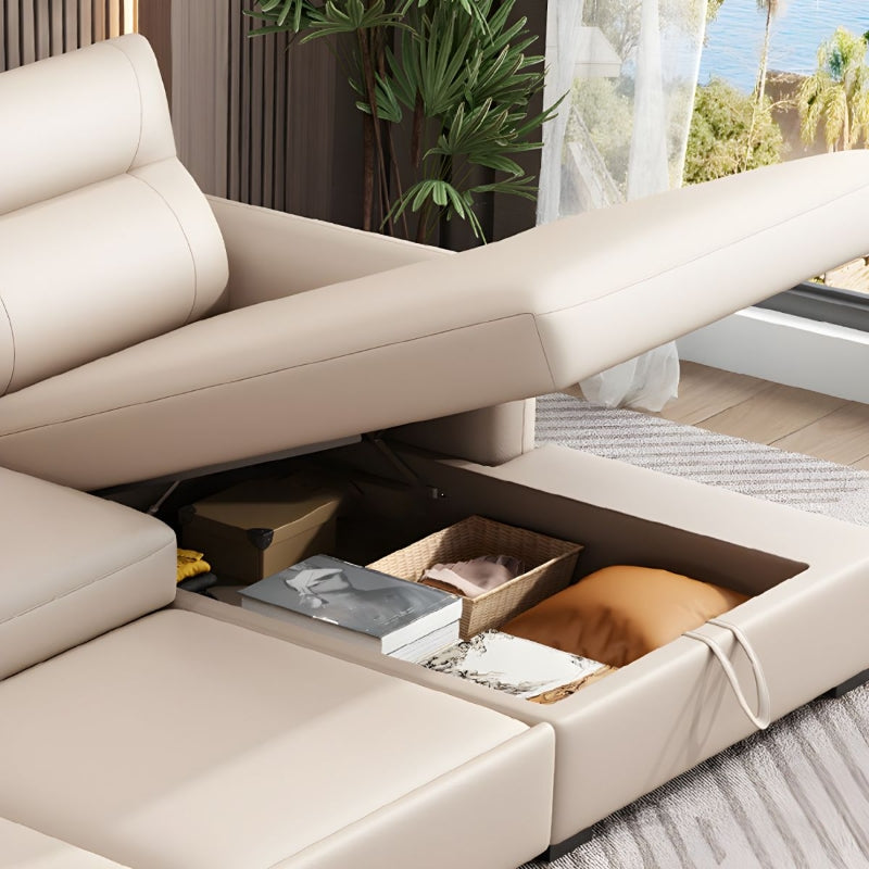 beige l shape sectional with chaise sofa cum bed design convertible sofa bed faux leather