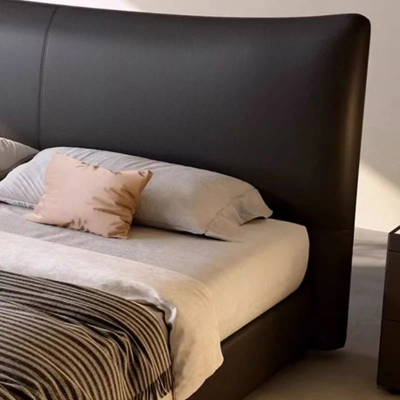 Close-up of stitched headboard panel – modern bed design, master bedroom bed design – upholstered