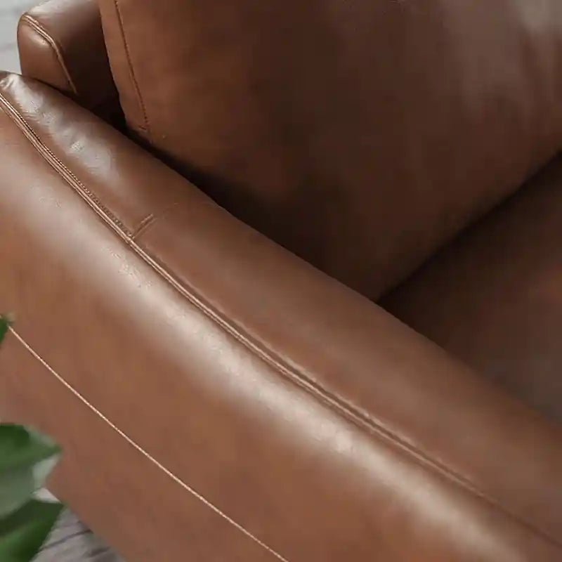 The Lucca couch is a refined leather sofa crafted for modern interiors