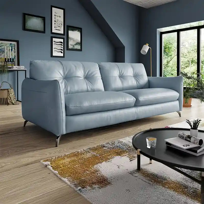 leather sofa is designed for homes that value refined comfort and modern character
