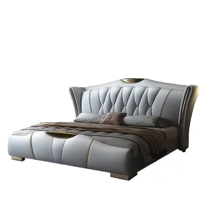 This modern luxury cot features a fully upholstered body with elegant vertical tufting, engineered for both comfort and presence
