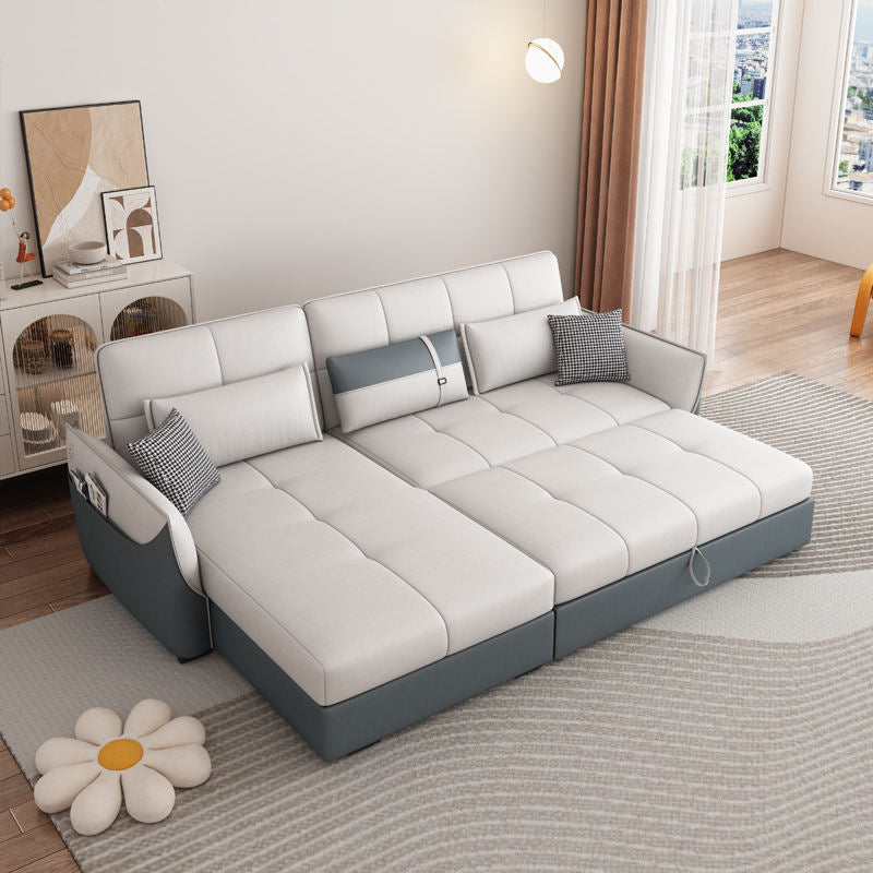 Pull-out bed sofa with flat sleeping surface, convertible sofa bed l shape sofa cum bed cushioned