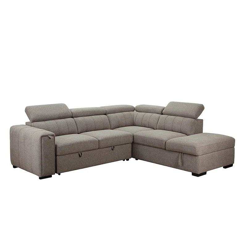 As a custom-tailored sofacumbed, it functions both as a plush 5-seater couch and a queen-size bed, thanks to its manual pull-out base. 