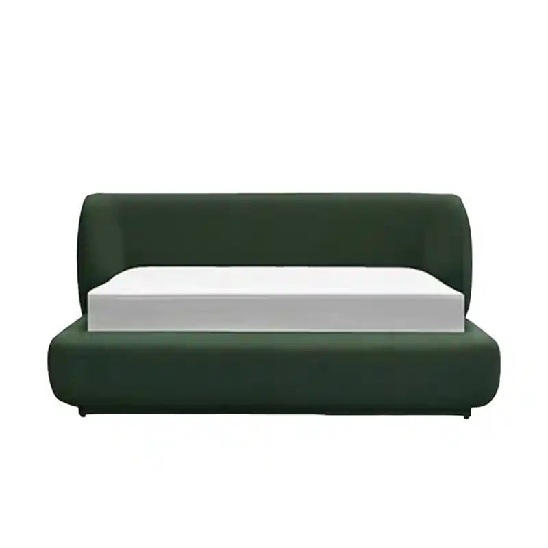  The bed frame is built on sturdy Neem Wood with engineered plywood slats, making it durable and breathable. Its low profile, flush base, and no visible legs give it a grounded silhouette—ideal for contemporary or minimalist rooms