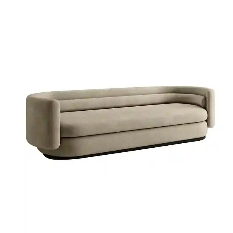  Bold cylindrical armrest close-up, stylish sofa design, 1 seater sofa, velvet finish