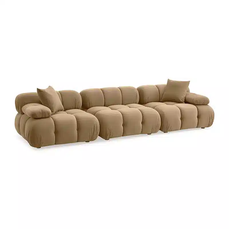 Cloud-like plush visual with soft surfaces – luxury furniture store bangalore + stylish sofa design + beige