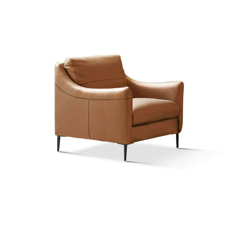 Experience a modern blend of Scandinavian elegance and Indian utility with this premium 1 seater leather couch set.
