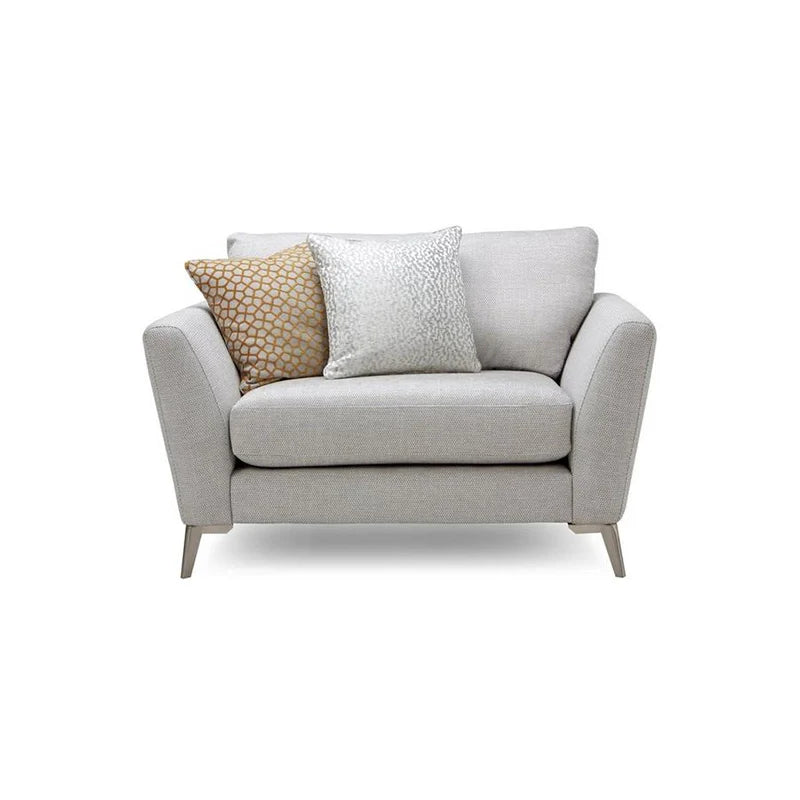 Tapered legs in wood and metal finishes elevate its visual lightness while plush cushions ensure ergonomic comfort - 1 seater