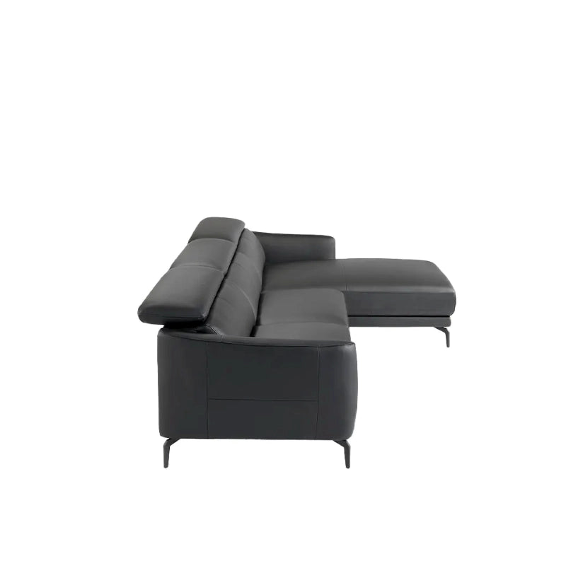 With adjustable headrests and clean stitching, this piece complements luxury décor