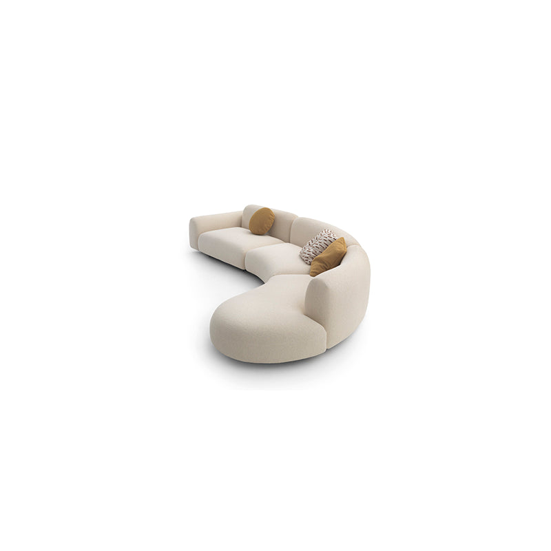 This sculptural sofa brings a refined blend of comfort