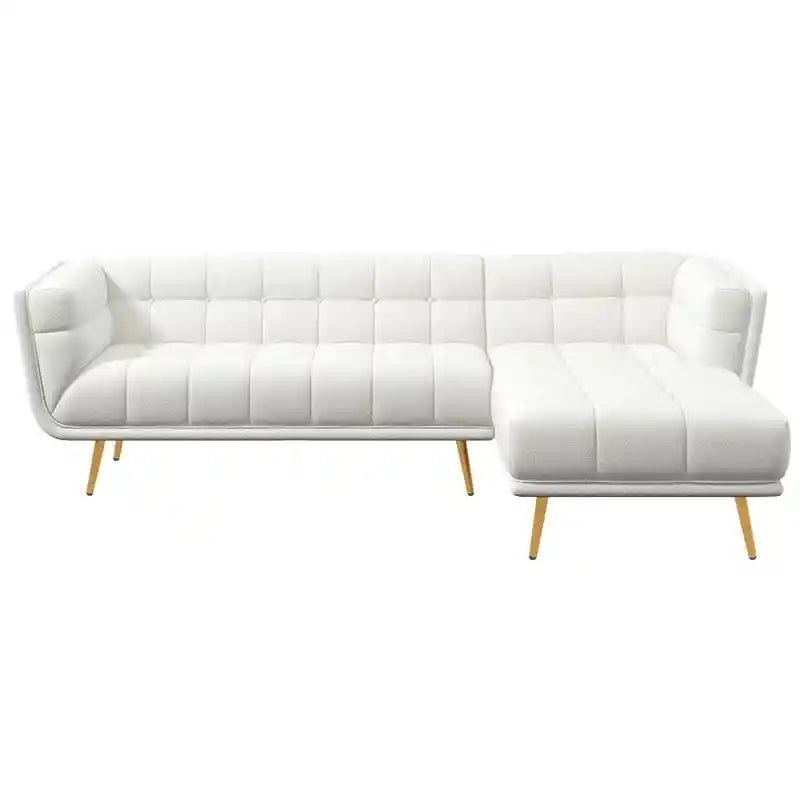 the soft fabric upholstery in a cream tone enhances brightness