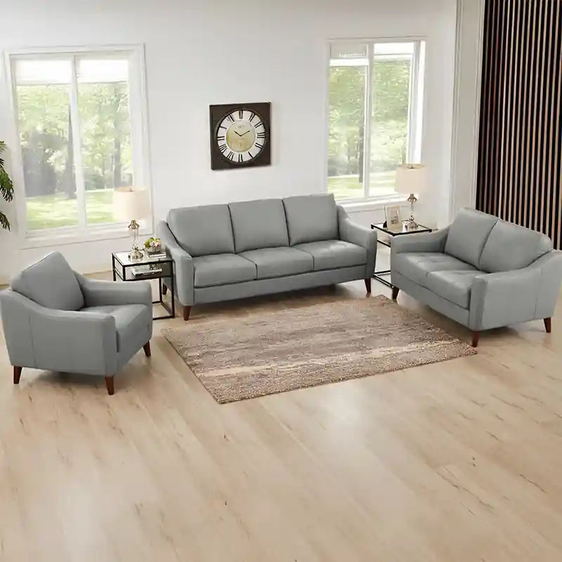elegant fabric couch with soft back cushions, living room sofa set living room couch wooden legs